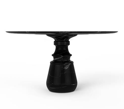 Round Nero Marquina Luxe Dining Table