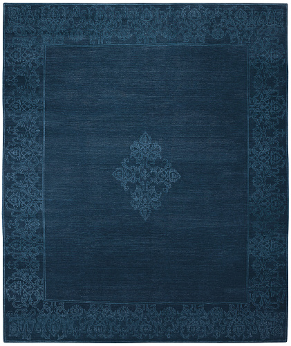Border Blue Hand-woven Luxury Rug