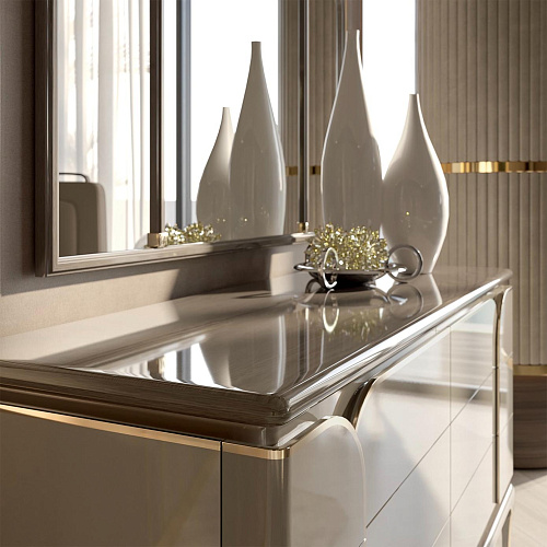 Luxury Beige 4-Door Chest of Drawers