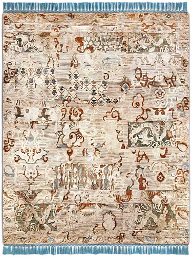 Dragon Hand-Knotted Silk / Wool Rug