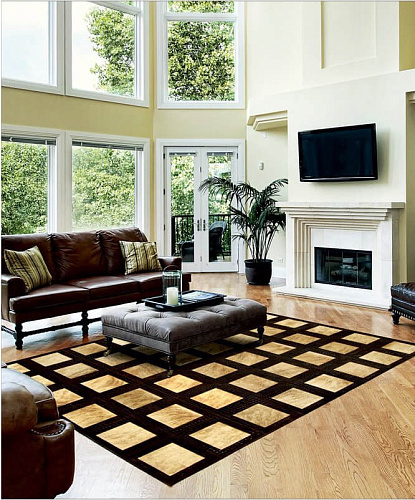 Hilarion Beige / Brown Luxury Cowhide Rug
