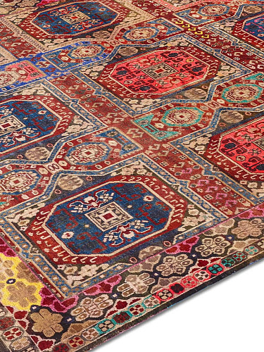 Original Natural Black Hand-Knotted Wool Rug