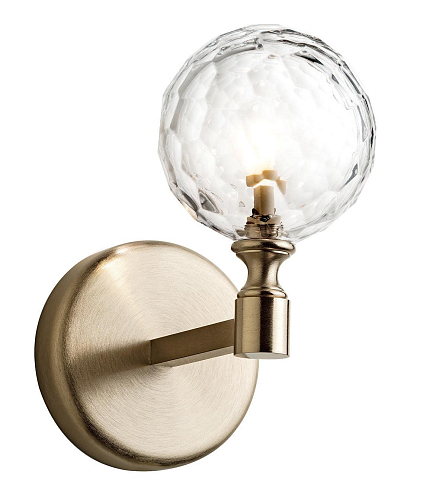 Brushed Gold Florentine Crystal Wall Sconce