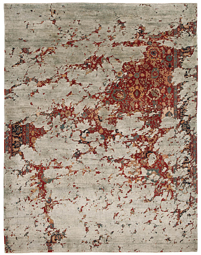 Faded Hand-Knotted Vintage Luxury Rug