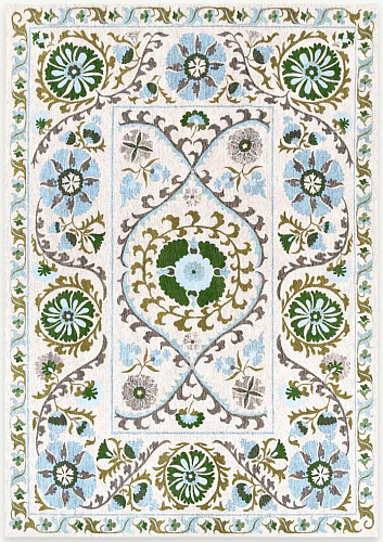 Multicolor Suzani Embroidered Rug