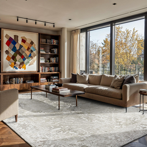 Neutral Taupe Textured Rug