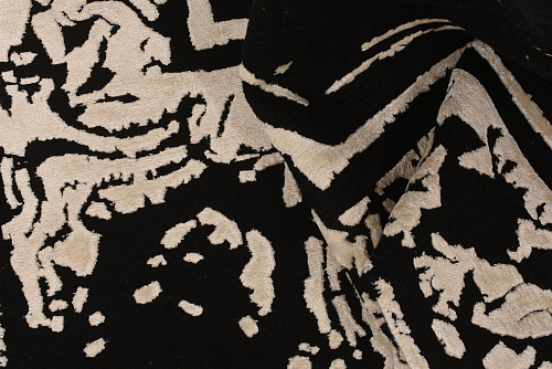 Luxury Bamboo Silk Indian Black & White Rug