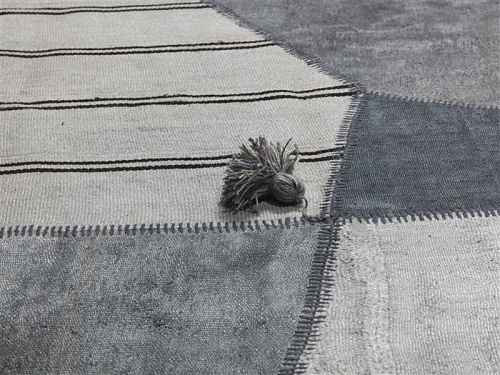 Patchwork Grey Flatwoven Rug
