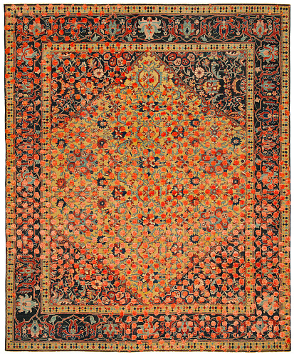 Oriental Faded Hand-woven Wool / Silk Luxury Rug