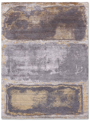 Gold Silver Hand-Woven Exquisite Rug