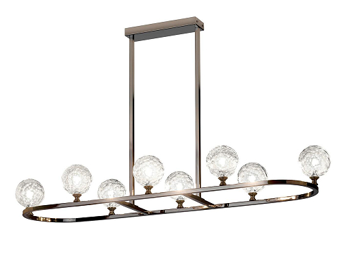Black Nickel Honey Pyrex Sphere Chandelier
