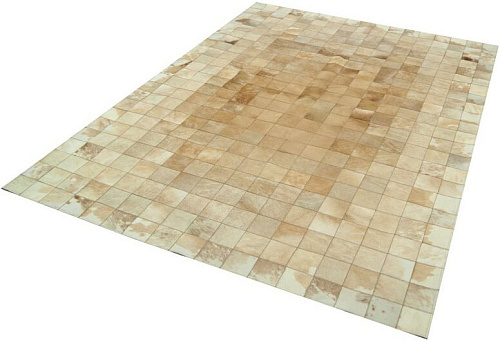 Mosaic Beige Luxury Cowhide Rug