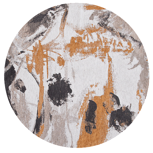 Modern Centered Abstract Round Rug
