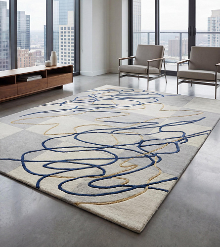 Calligraphic Flow Fine Rug