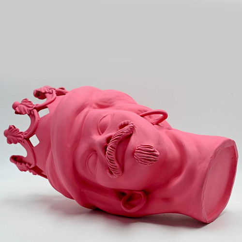Pink Moor's Head Sculpture Handmade in Italy