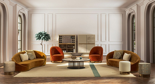 Wavy Sculptural Curved Sofa