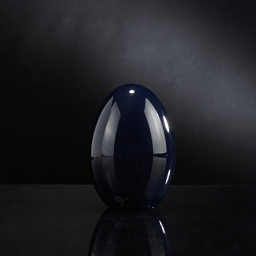 Black Handblown Glass Small Egg