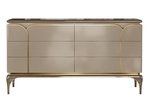 Luxury Beige 4-Door Chest of Drawers