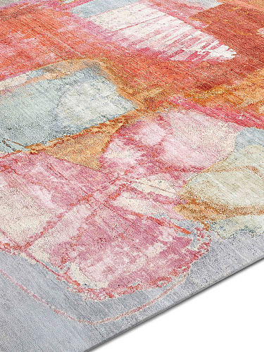 Red Sunset Hand-Knotted Silk / Wool Rug