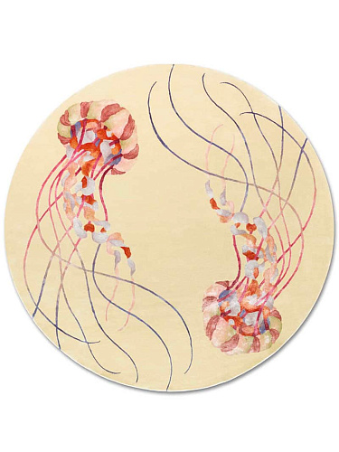Jellyfish Round Handmade Luxury Rug