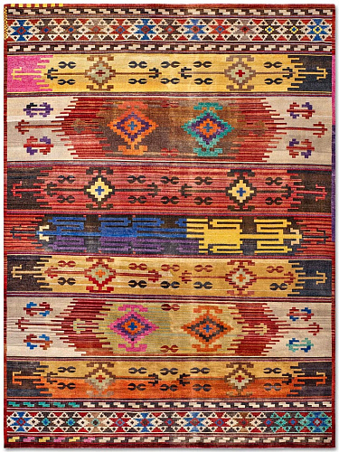 Original Natural Black Hand-Knotted Wool Rug