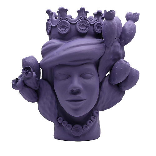 Violet Handcrafted Moor's Head Sculpture from Italy