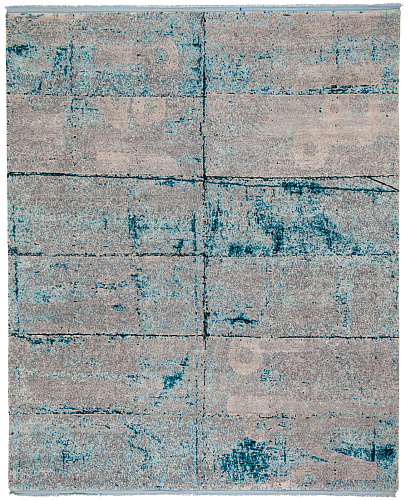 Luxurious Hand-woven Wool / Silk Anqua Rug