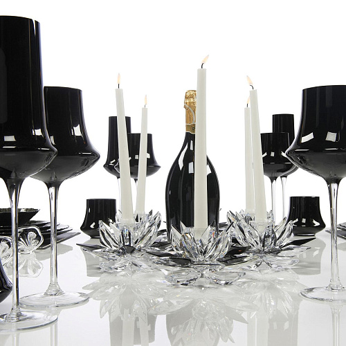 Lotus Handcut Crystal Candle Holder