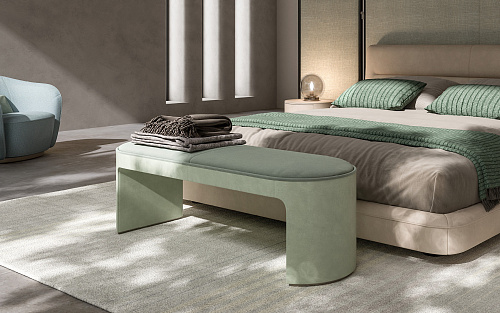 Velvet & Leather Bench