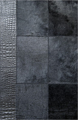 Angelina Black Luxury Cowhide Rug
