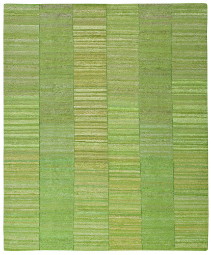 Wool Green Luxury Hand-woven Rug