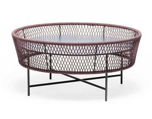 Tamburo Large Round Blue and Red Outdoor Coffee Table