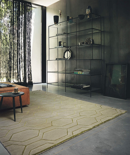 Beige - Grey Cut-Loop Hand Woven Rug