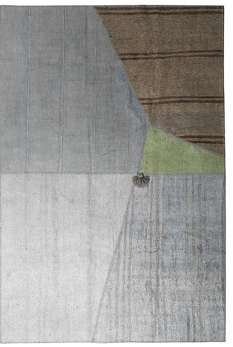 Patchwork Hemp Grey / Brown Flatwoven Rug