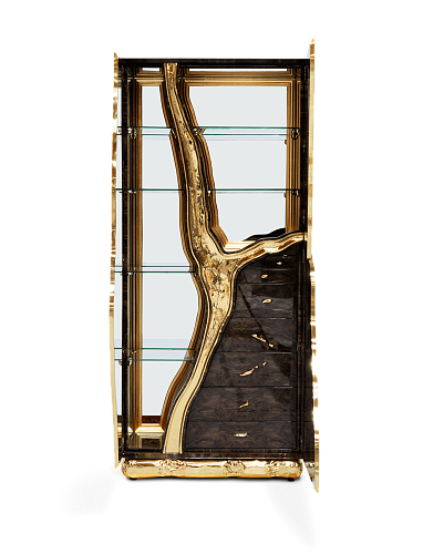Fissure Walnut Designer Cabinet