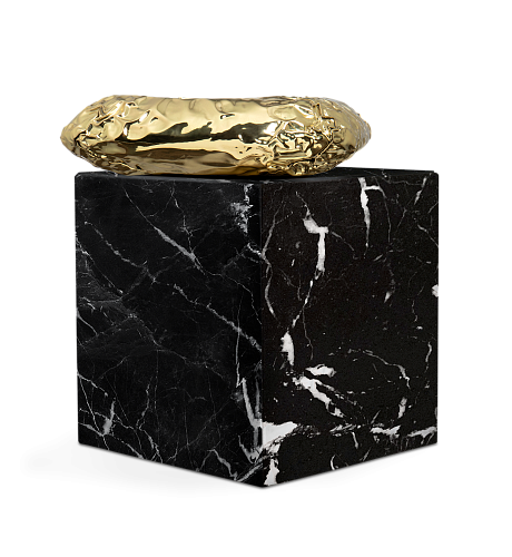 Megalith Nero Marquina Designer Side Table