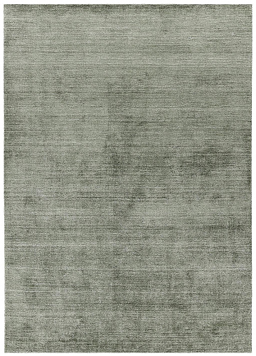 Handwoven Pure Green Silk Rug