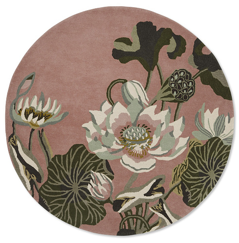 Rose Wool Circle Modern Hand Woven Rug