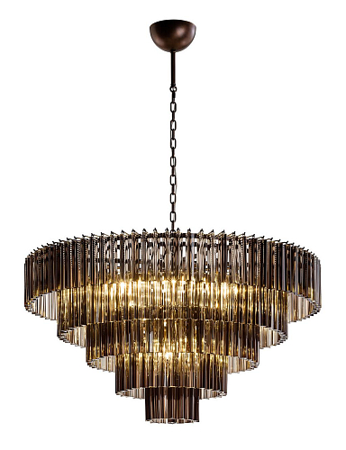 Round Smoky Chocolate Triedro Chandelier