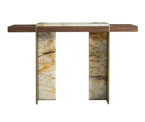 Adam Brown Marble Handcrafted Console Table