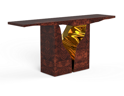 Fissure Walnut Designer Console