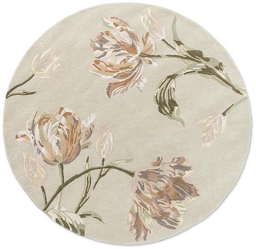 Camden Natural/Sage Green Round Rug