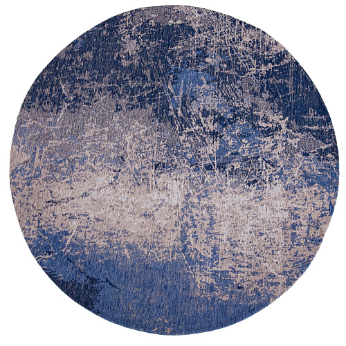 Deep Ocean Blue Round Rug