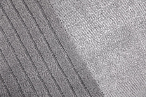 Handwoven Grey Border Wool / Viscose Rug