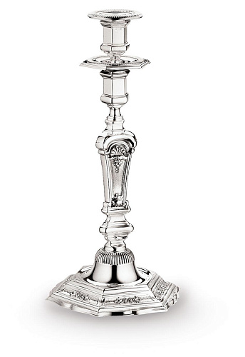 Hexagonal Silver-Plated Candle Holder