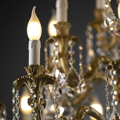 Baroque Brass Crystal Wall Sconce