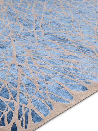 Dresden Navy Blue Silk / Wool Rug