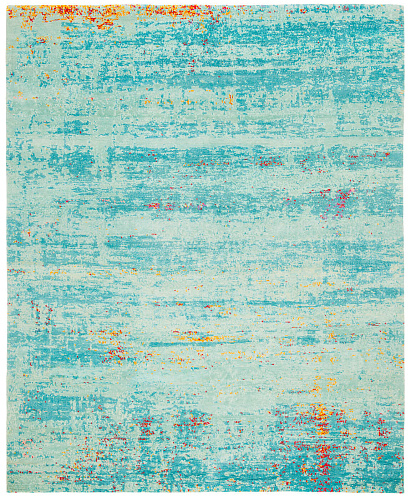 Hand-woven Blue Luxury Rug Artwork 