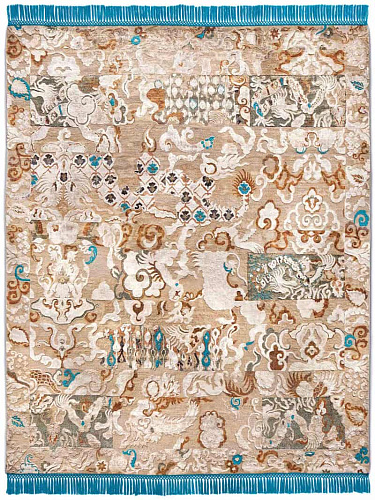 Dragon Hand-Knotted Silk / Wool Rug