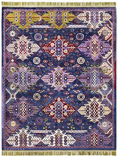 New Tribal Hand-Knotted Wool / Silk Rug